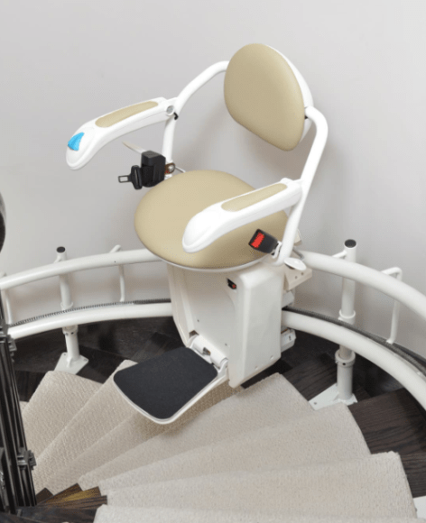 Curved Stair Lifts in Buffalo, Erie, Rochester, Pittsburgh, Morgantown