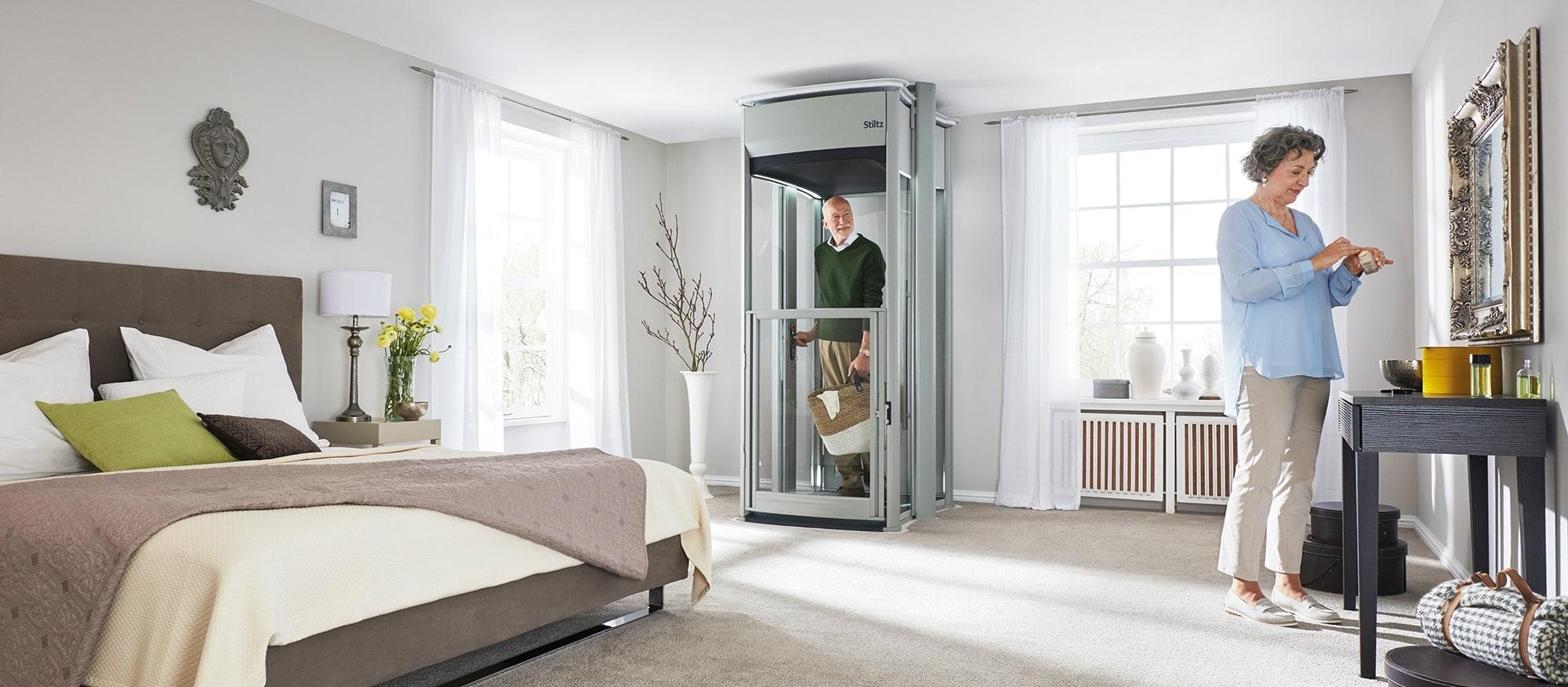 Man Standing in a Home Elevator in Buffalo, Rochester, Pittsburgh, Ithaca, NY, Morgantown, WV, and Erie