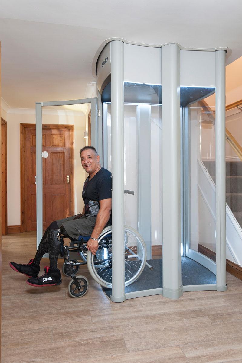 Man in Wheelchair in Custom Elevators in Pittsburgh