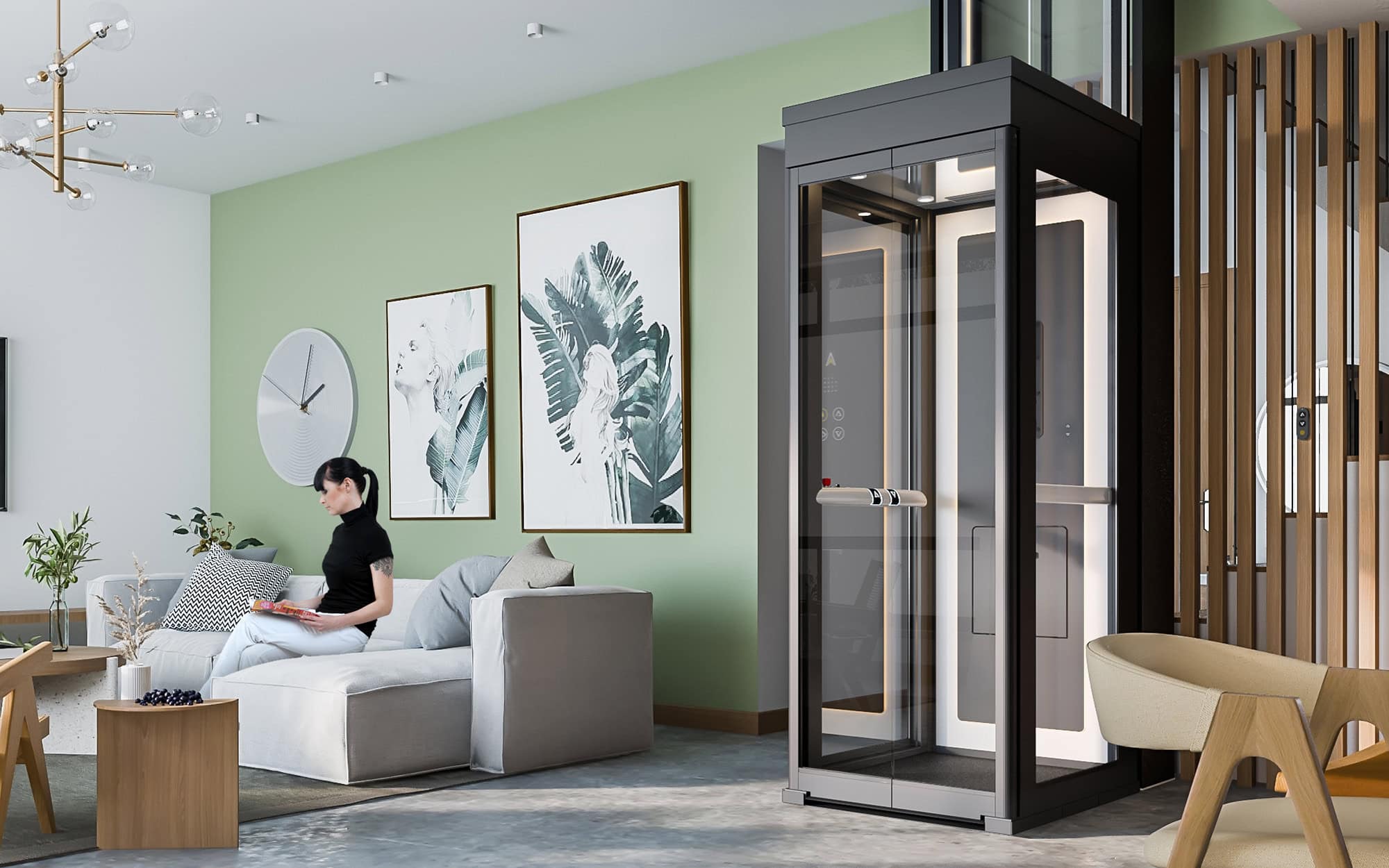 Small Home Elevators Or Shaftless C2